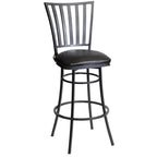 Steve Silver Stellan Swivel Stool Counter Chair, Gun Metal, for Kitchen, Dining Room, Full 360 Degree Swivel Seat, 19.46 x 18..11 x 38.58 in