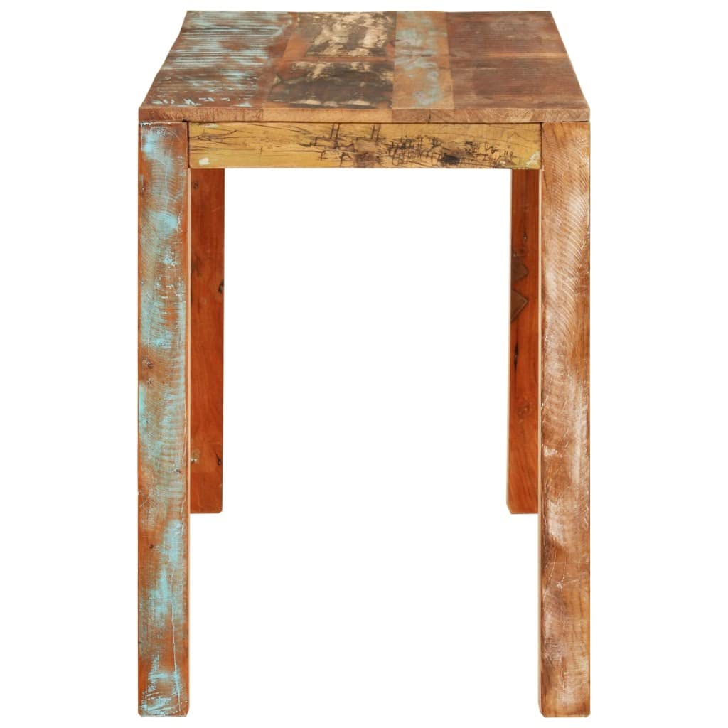 vidaXL Farmhouse Dining Table in Solid Reclaimed Wood with Iron Frame - Multicolour Rustic Rectangular Table for Kitchen or Dining Room, Handmade, Size: 43.3&quot;x21.7&quot;x29.9&quot;