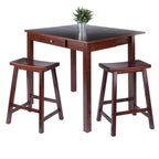 Winsome Wood Perrone 3-Pc High Table Set, Drop Leaf Table & 2 Saddle Stools