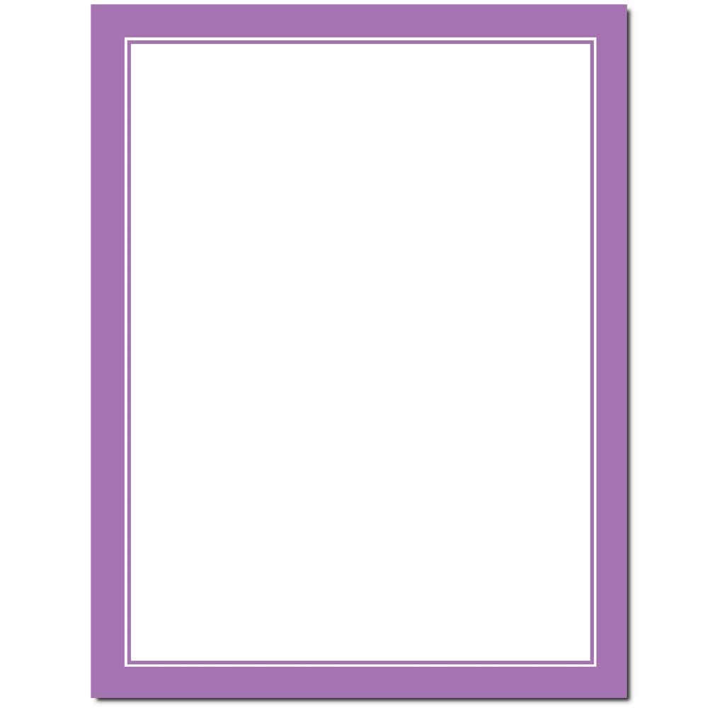 Basic Border Letterhead Laser & Inkjet Printer Paper - Brights (Purple, 25 Pack)