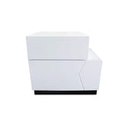 Best Master Poplar Wood Right-Facing Bedroom Nightstand In White/Black