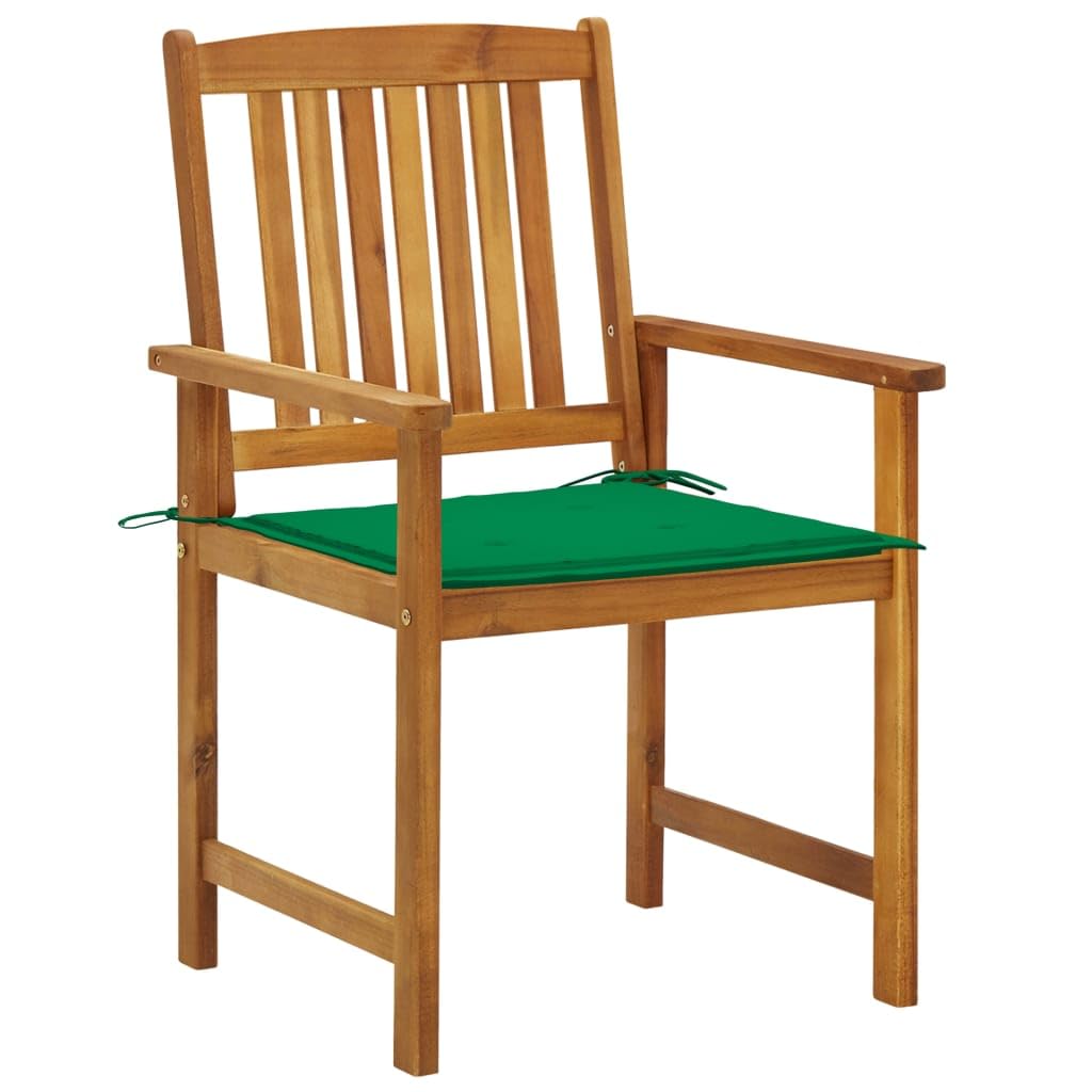 vidaXL 2X Solid Acacia Wood Patio Chairs with Cushions Lounge Seating Outdoor Garden Patio Balcony Terrace Wooden Dining Dinner Seat