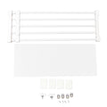 Rengue Adjustable Closet Divider, Rack, White, Iron and Plastic, 28.850.4 Inches, Space Efficient, for Wardrobe and Kitchen Adj