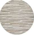 HomeRoots Grey UV-Treated Polypropylene 8’ Round Gray Abstract Striped Indoor Outdoor Area Rug