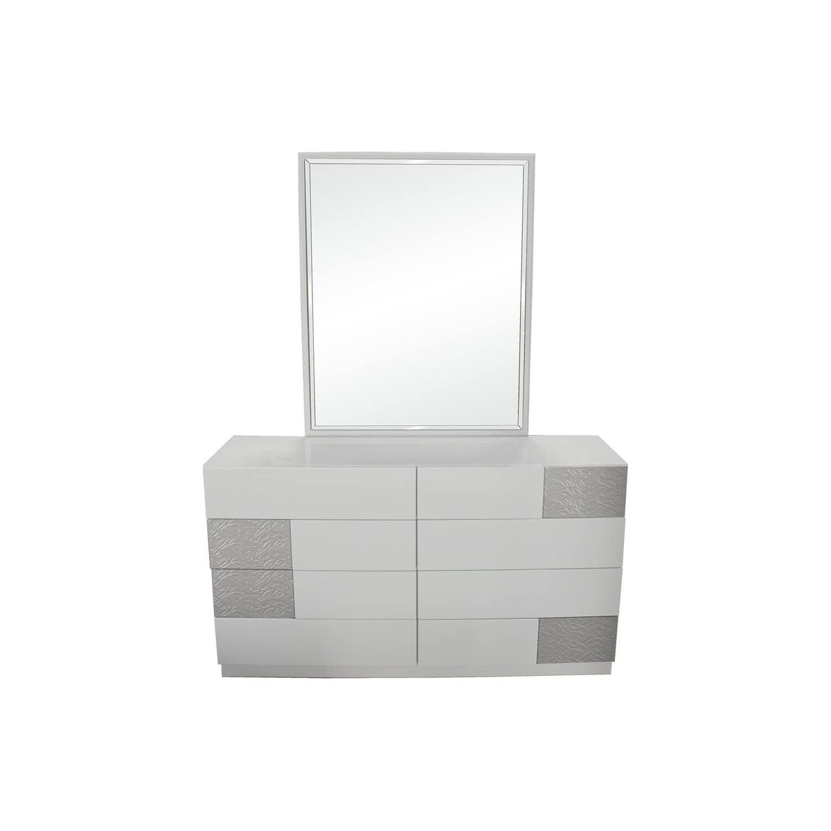 Best Master Furniture Naple, Gray Silver Line Dresser And Mirror