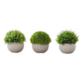 Monarch Specialties I 9589 Artificial Plant, 5' Tall, Grass, Indoor, Faux, Fake, Table, Greenery, Potted, Set of 3, Decorative, Green Plants, Grey Pots