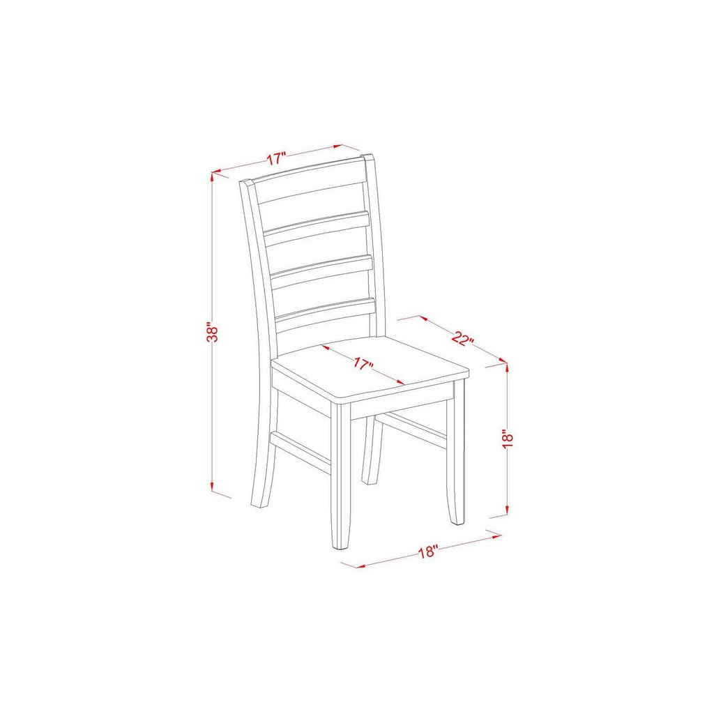 East West Furniture Ampf5-Bch-W 5 Piece Kitchen Table & Chairs Set Includes A Round Dining Room Table With Pedestal And 4 Dining Chairs, 36X36 Inch, Black & Cherry