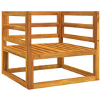 vidaXL Solid Acacia Wood Patio Chair with Green Cushions - Comfortable Backrest for Indoor/Outdoor Lounge Seating.