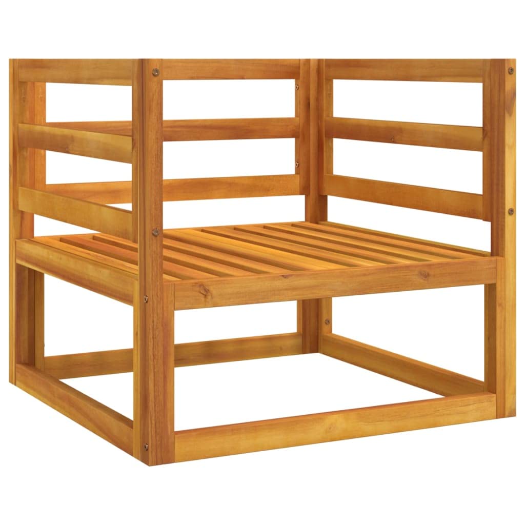 vidaXL Solid Acacia Wood Patio Chair with Green Cushions - Comfortable Backrest for Indoor/Outdoor Lounge Seating.