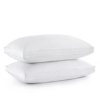 Puredown Goose Feather Down Pillow Gusseted Bed Pillows For Sleeping 100% Cotton Shell Set Of 2 King Size