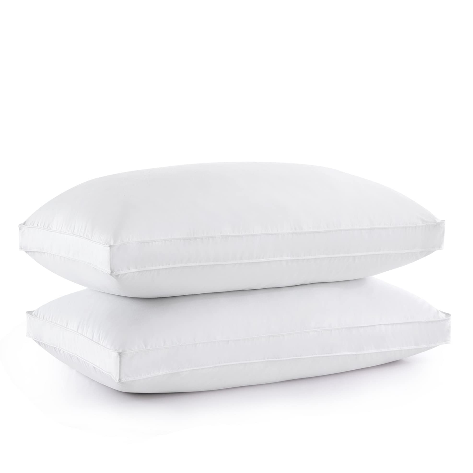 Puredown Goose Feather Down Pillow Gusseted Bed Pillows For Sleeping 100% Cotton Shell Set Of 2 King Size