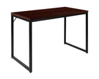 Flash Furniture Tiverton Industrial Modern Desk-Mahogany/Black Commercial Grade Computer Desk-47" Sturdy Home Office Desk-Writing Desk