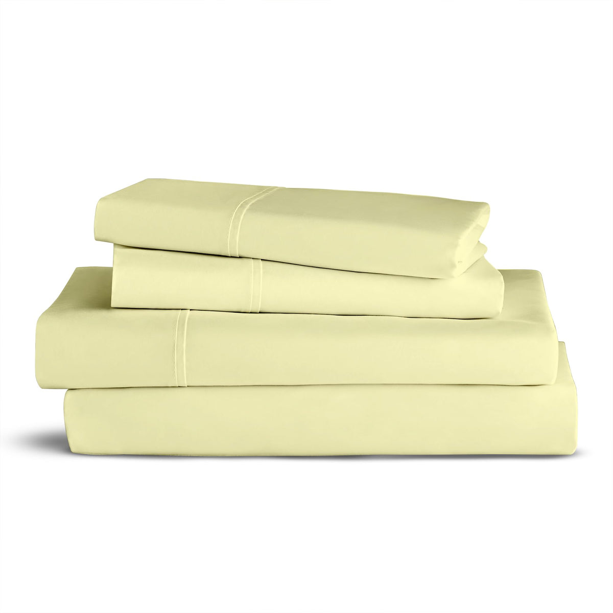 Purity Home Full Light Yellow Bed Sheet Set, 400 Thread Count 100% Cotton Bed Sheets With Deep Pockets, Percale Sheets Set, Cool