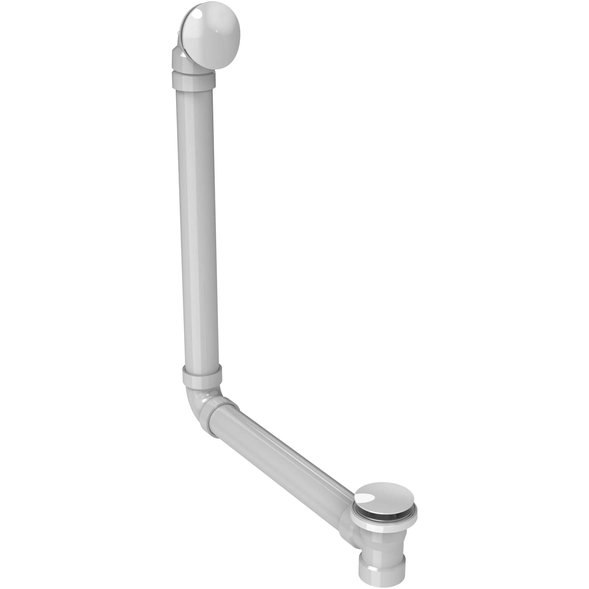 Jacuzzi Low-Profile Slip Cover Drain Kit, White Finish, Manual Toe-Tap Operation, Pvc Material, 26-Inch Length