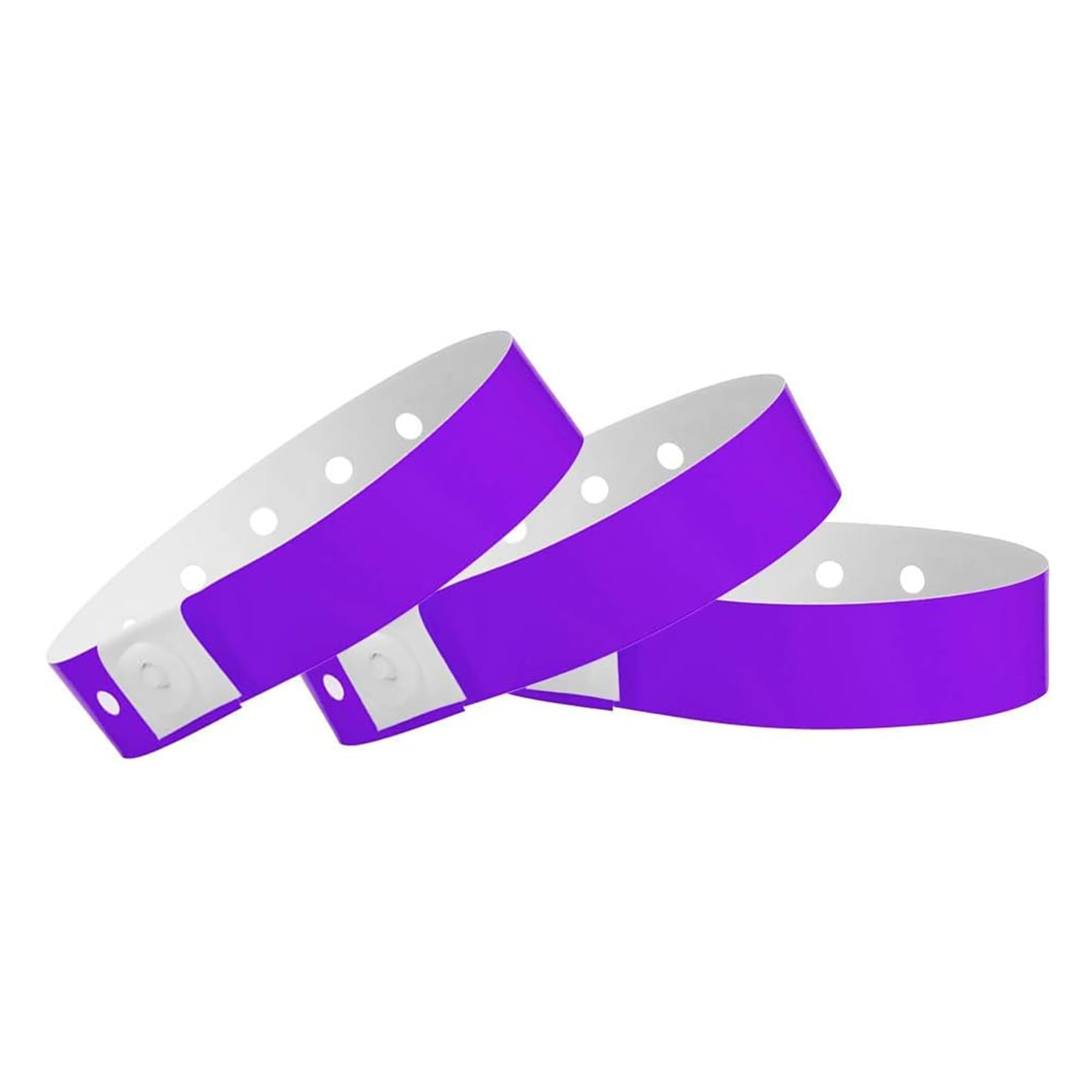 500 Wristco Premium Purple Plastic Secure Snap Wristbands - Waterproof, Durable, Tearproof, Adjustable Size Bracelets For Events