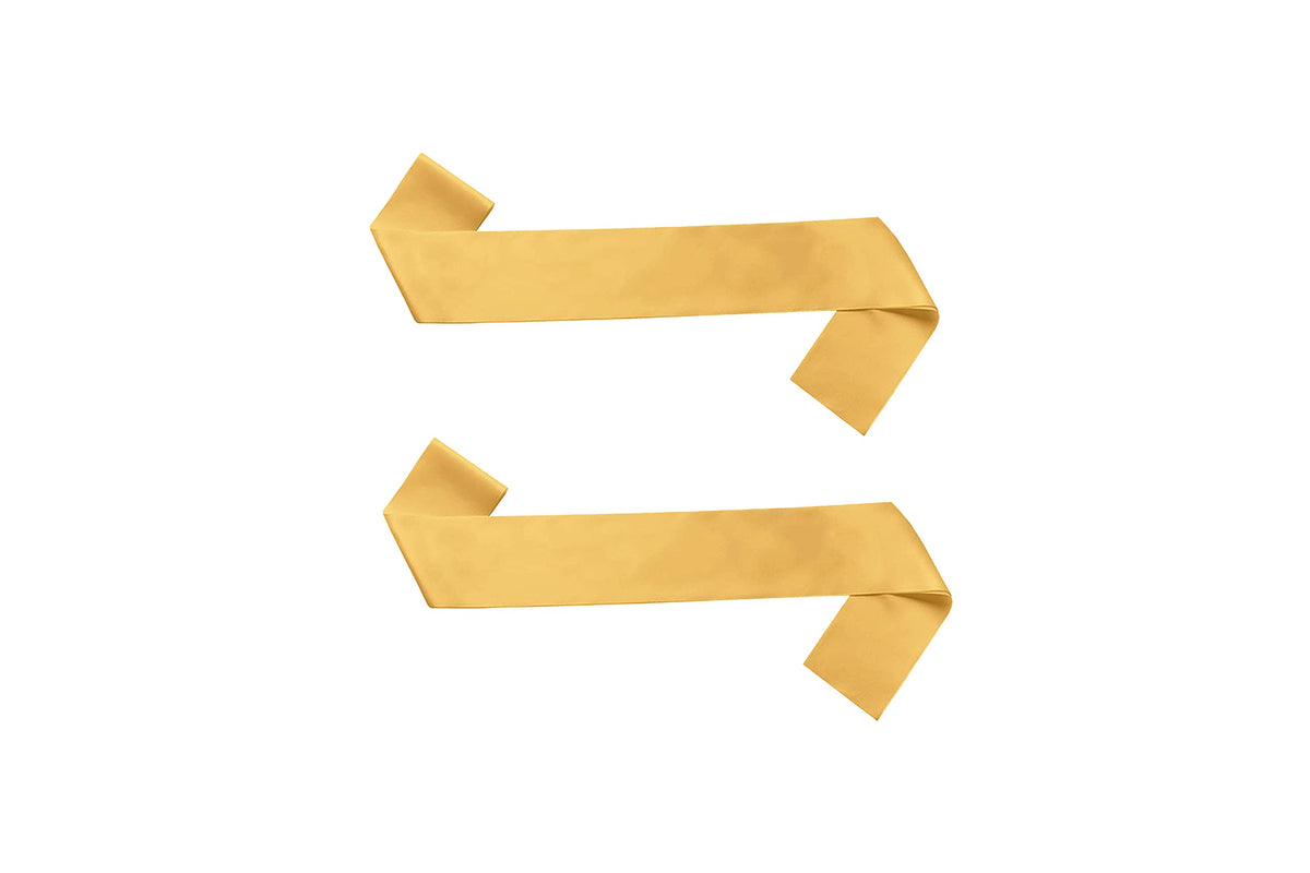 Hubops Plain Gold Sash for Party DIY Plain Sash Party Accessory for Wedding, White Party Decoration Stain Gold Sash (Gold Pack o