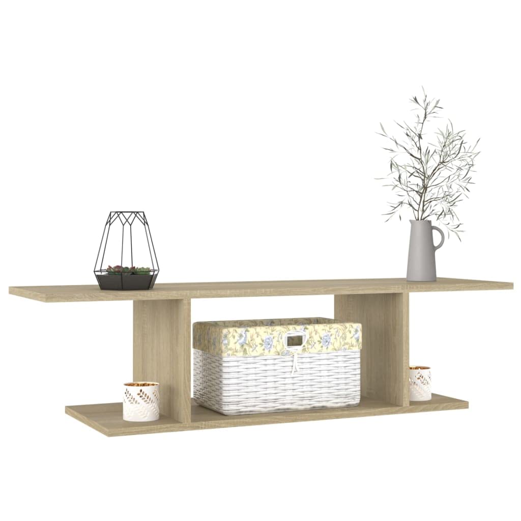 vidaXL Y39870586 Wall Mounted TV Unit, Sonoma Oak, Chipboard, 103 cm x 30 cm x 26.5 cm