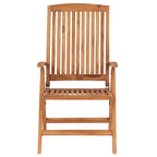 vidaXL 6X Solid Teak Wood Reclining Patio Chairs with Cushions Wooden Garden Outdoor Terrace Balcony Dining Reclining Backyard Seat