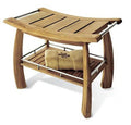 Teakstation Grade-A Teak Wood Shower/Bath Room/Pool Bench With Shelf