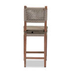 Baxton Studio Heyna Transitional Gray Woven Rope Mahogany Counter Stool