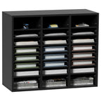 Vevor Wood Literature Organizer, 24 Compartments, File Sorter With Removable Shelves, Mailboxes Slot For Office Home Classroom M