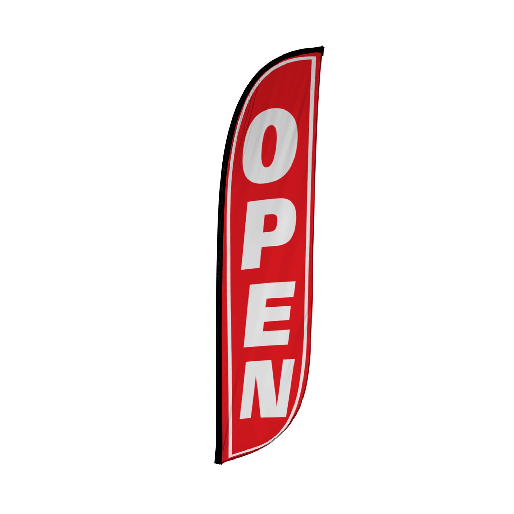 Lookourway Feather Flag - 12Ft Tall Advertising Flag Banner For Business And Events Promotion - Flag Only - Open, Red/White (10M