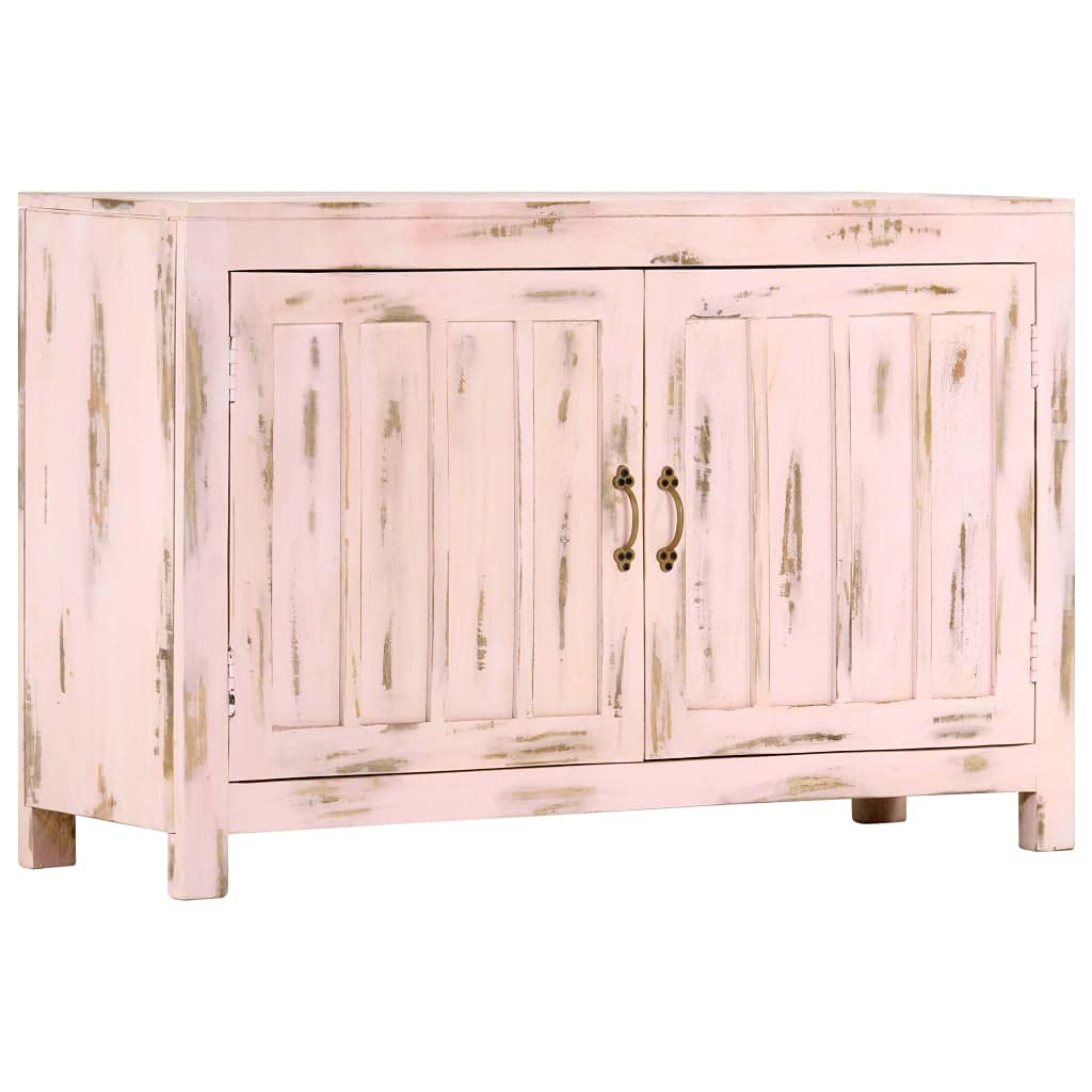 vidaXL Handmade Sideboard - Vintage Light Pink Solid Mango Wood - Polished, Painted and Lacquered - 2 Doors