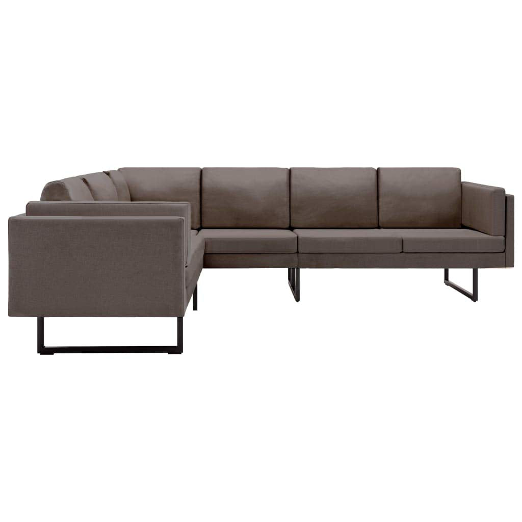 vidaXL Corner Sofa in Taupe Fabric - Spacious Comfortable Seating Solution for Home or Office with Sturdy Wood and Steel Frame