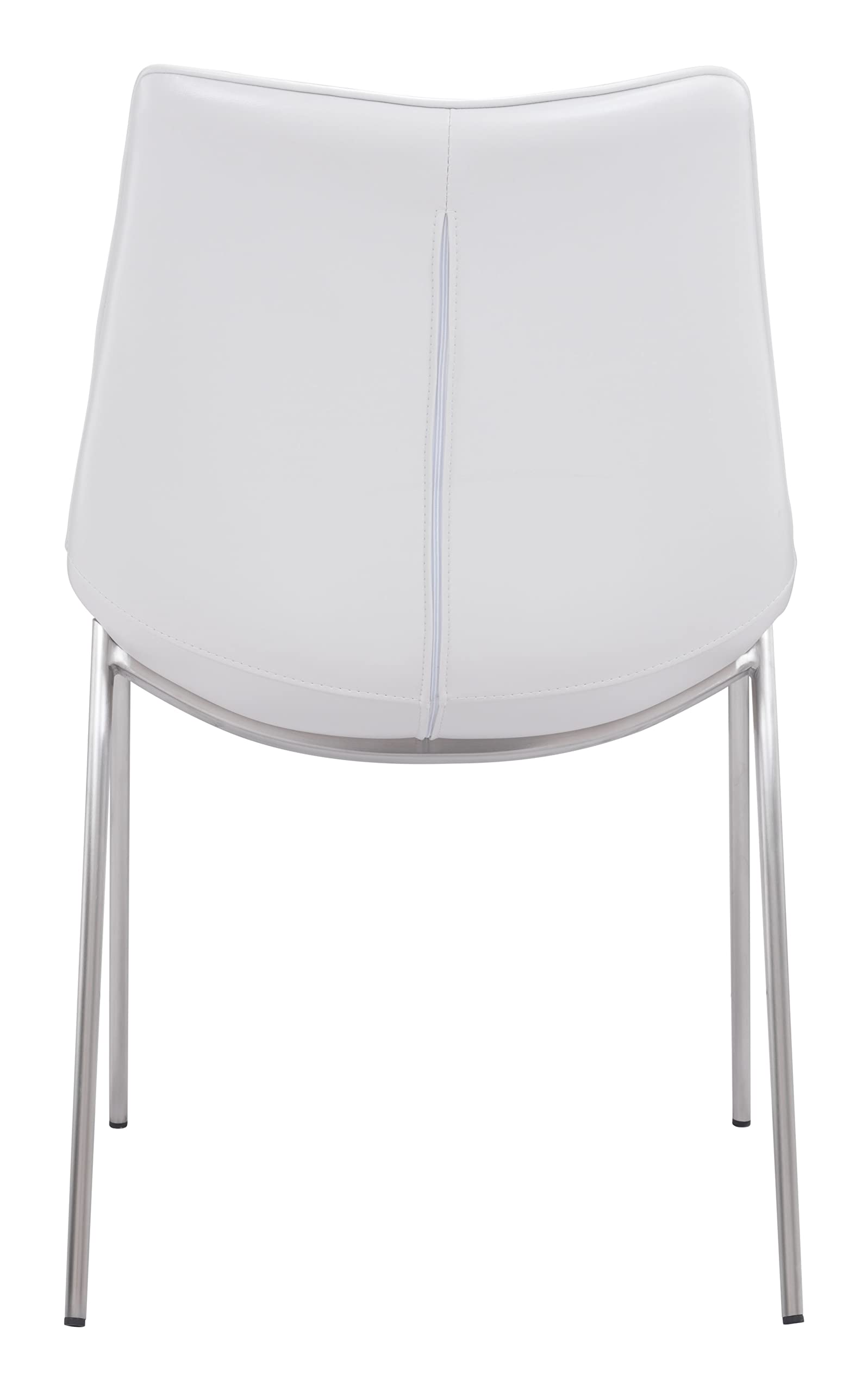 Magnus Dining Chair (Set of 2) White & Silver