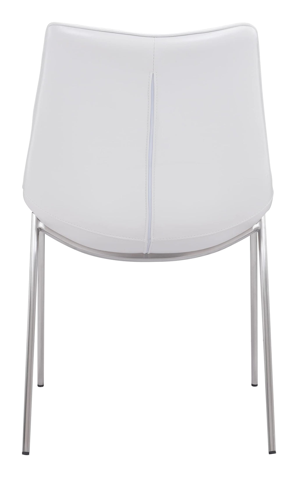 Magnus Dining Chair (Set of 2) White & Silver