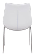 Magnus Dining Chair (Set of 2) White & Silver
