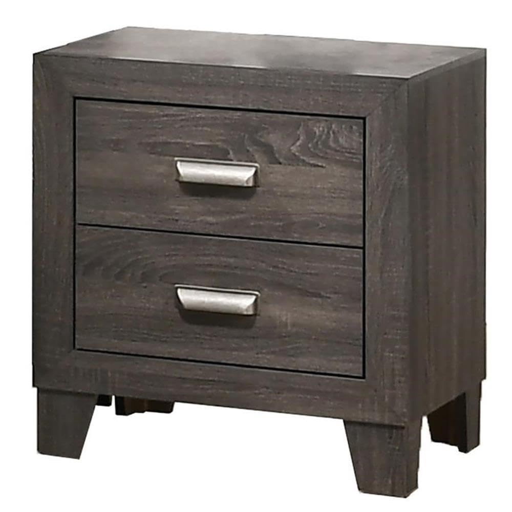 Best Quality Furniture 4Pc Twin Bed + Dresser + Mirror + Nightstand, Gray