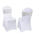 Eternal Beauty Set of 20 Sequin Chair Sashes Silver Chair Sashes for Wedding Hotel Party Banquet Chair Cover Decorations