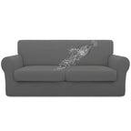 Easy-Going 100% Dual Waterproof Oversized Loveseat Cover Stretch Soft Couch Cover For Dogs, Sofa Slipcover For 2 Separate Cushion Couch Leakproof Furniture Protector For Kids, Pets Gray