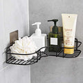 Zinley Stainless Steel SelfAdhesive Metal Storage Organizer Bathroom Corner Rack Shelves (Black)