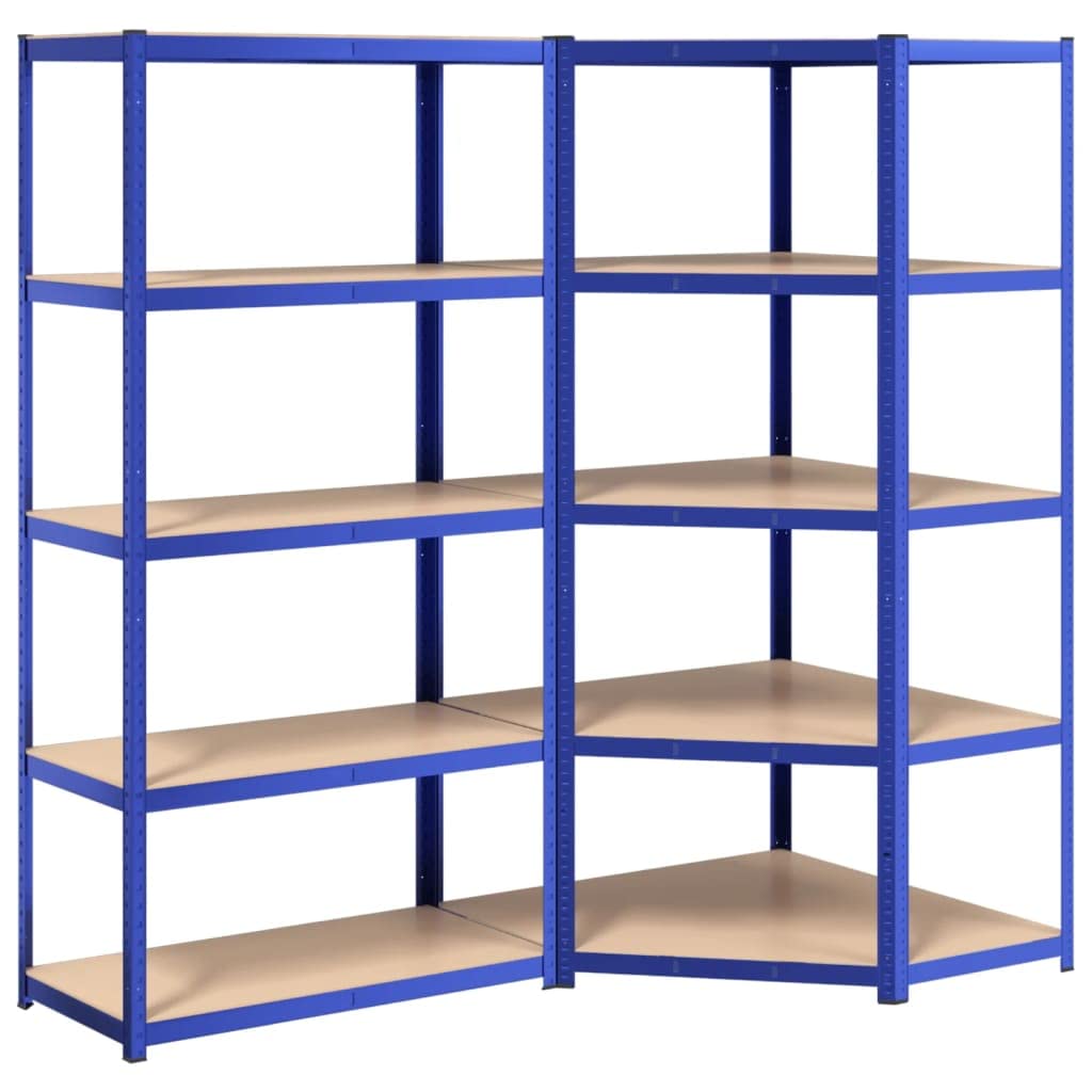 Vidaxl 5-Layer Storage Shelves - High-Capacity, Durable, Steel & Engineered Wood Racks, Ideal For Residential And Commercial Use - Modern Design, Blue