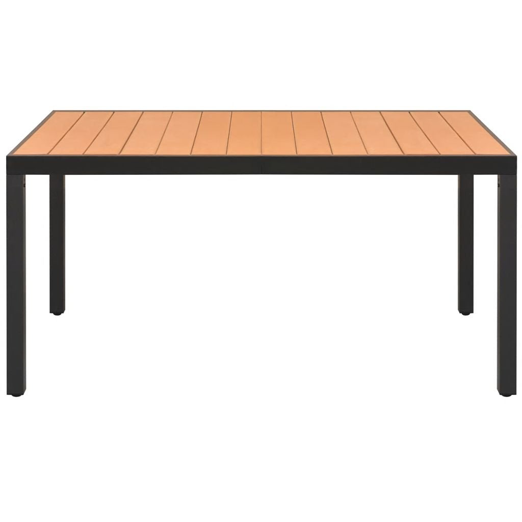 vidaXL Garden table 150x90x74cm aluminum and HKC brown