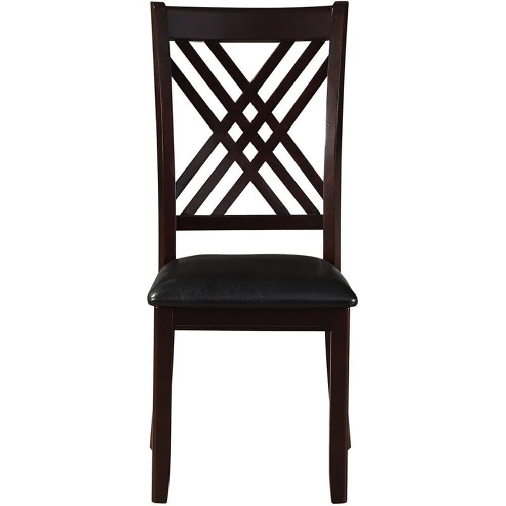 Acme Katrien Faux Leather Dining Side Chair in Black Set of 2