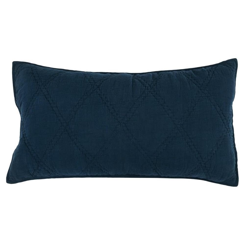 Kosas Home Casi 20X36 Belgian Flax Linen Fabric King Sham In Midnight Blue