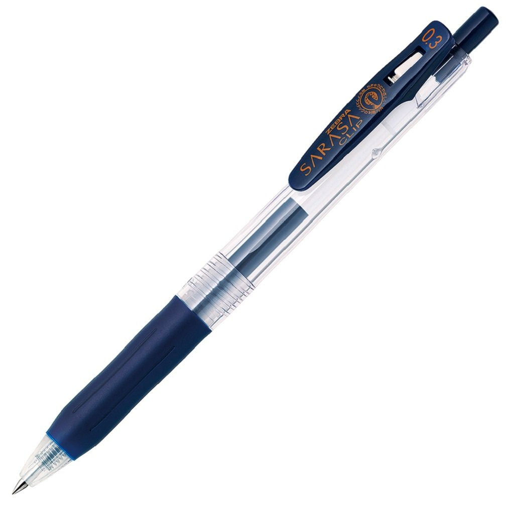 Zebra B-Jjh15-Fb Gel Ballpoint Pen, Sarasa Clip, 0.3, Blue Black, 10 Pieces