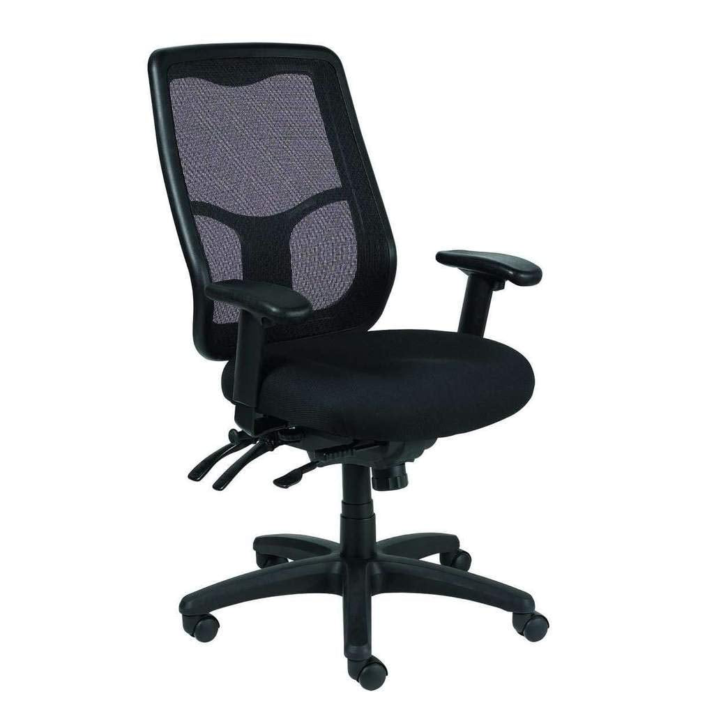 HomeRoots Green Fabric Seat Swivel Adjustable Task Chair Mesh Back Plastic Frame