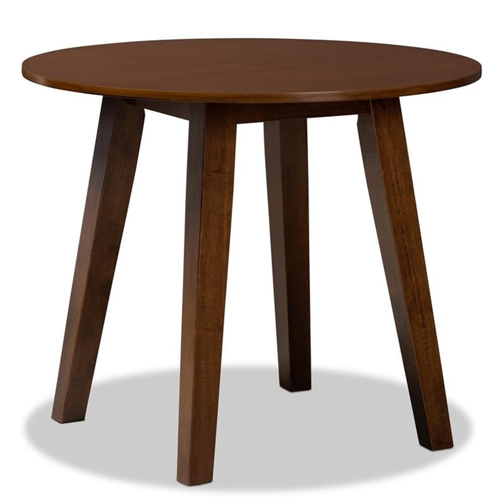 Baxton Studio Ela Walnut Finished 35-Inch-Wide Round Wood Dining Table