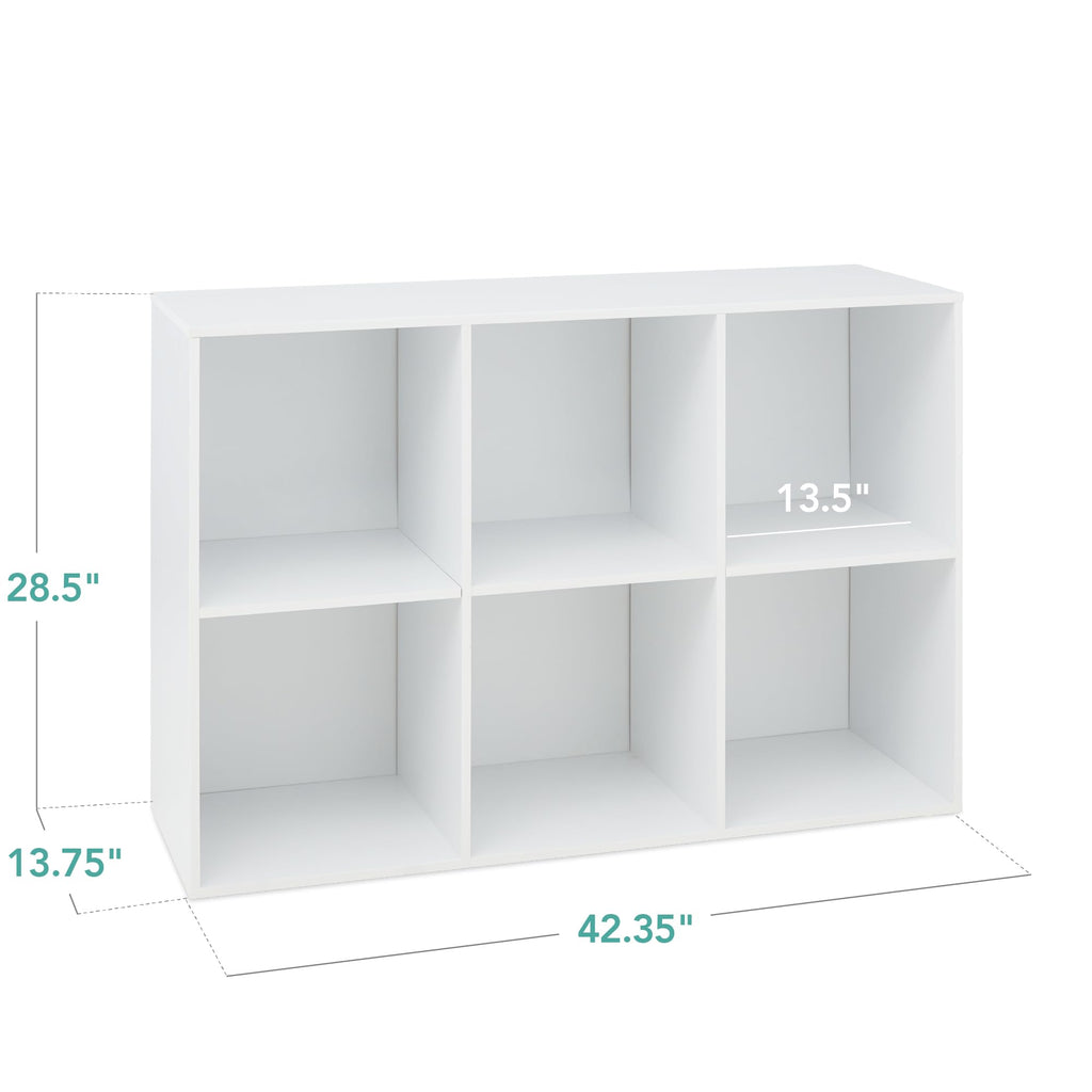 Best Choice Products 6-Cube Storage Organizer, 13.5In Shelf Opening, Bookcase, Display Shelf, Customizable W/ 3 Removable Back Panels – White