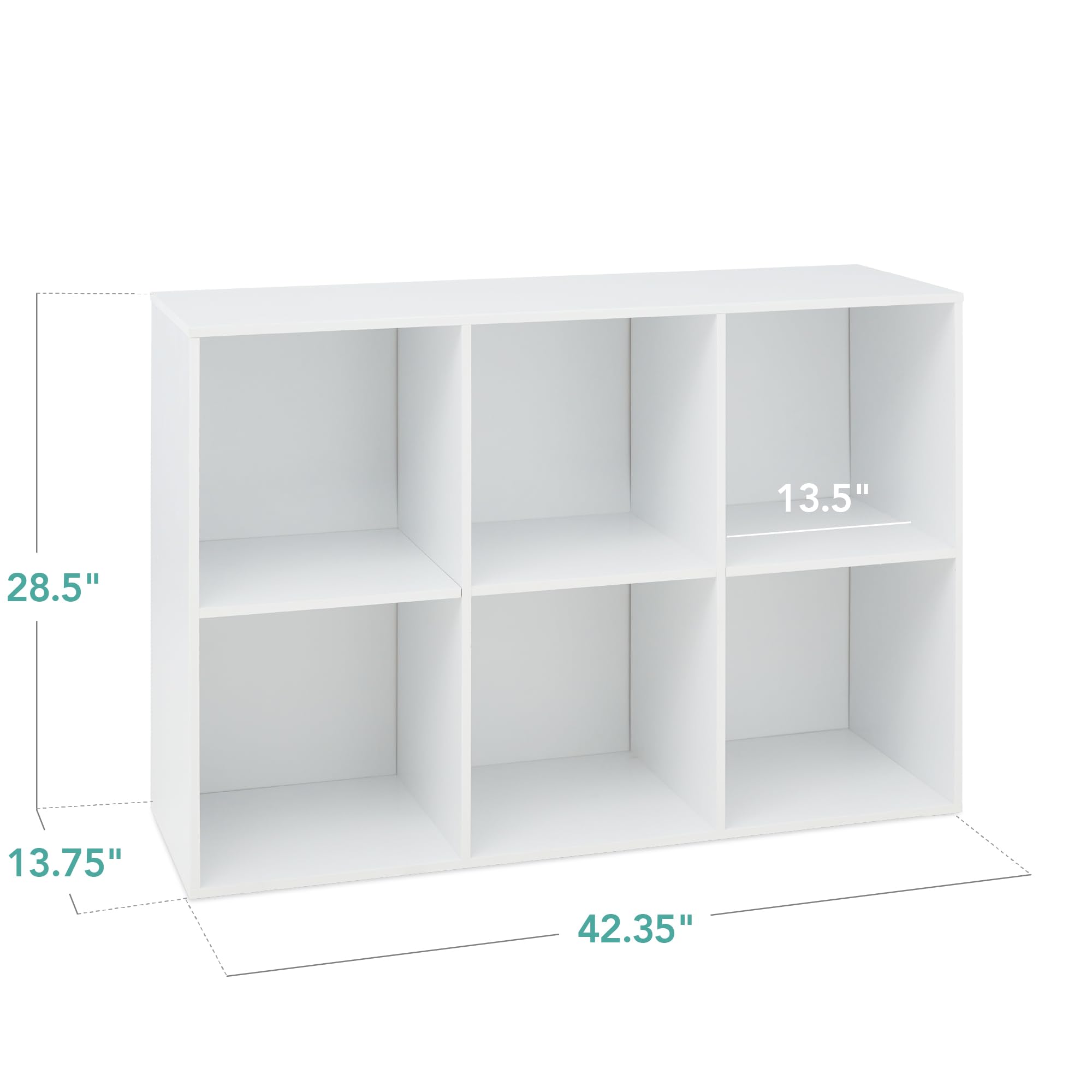Best Choice Products 6-Cube Storage Organizer, 13.5In Shelf Opening, Bookcase, Display Shelf, Customizable W/ 3 Removable Back Panels – White