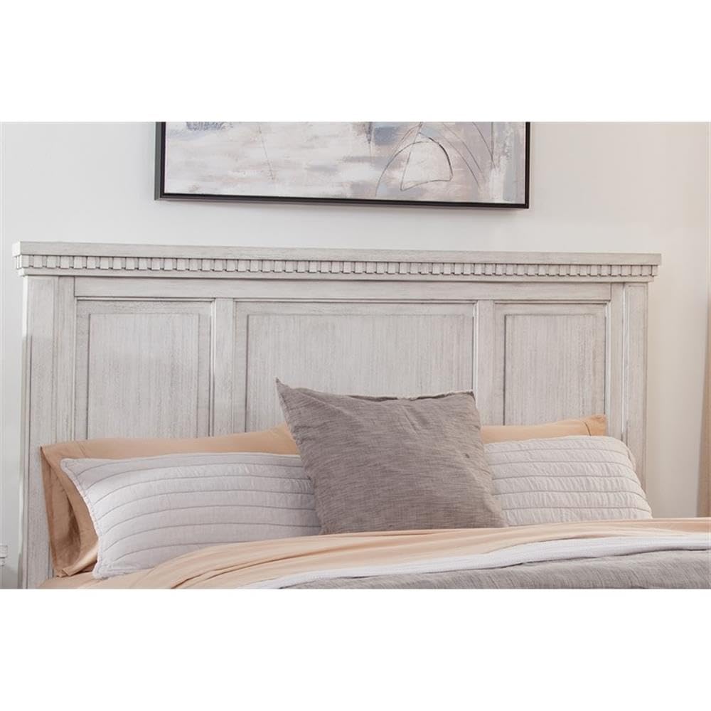 American Woodcrafters Salter Path Wood Queen Panel Headboard In Oyster White
