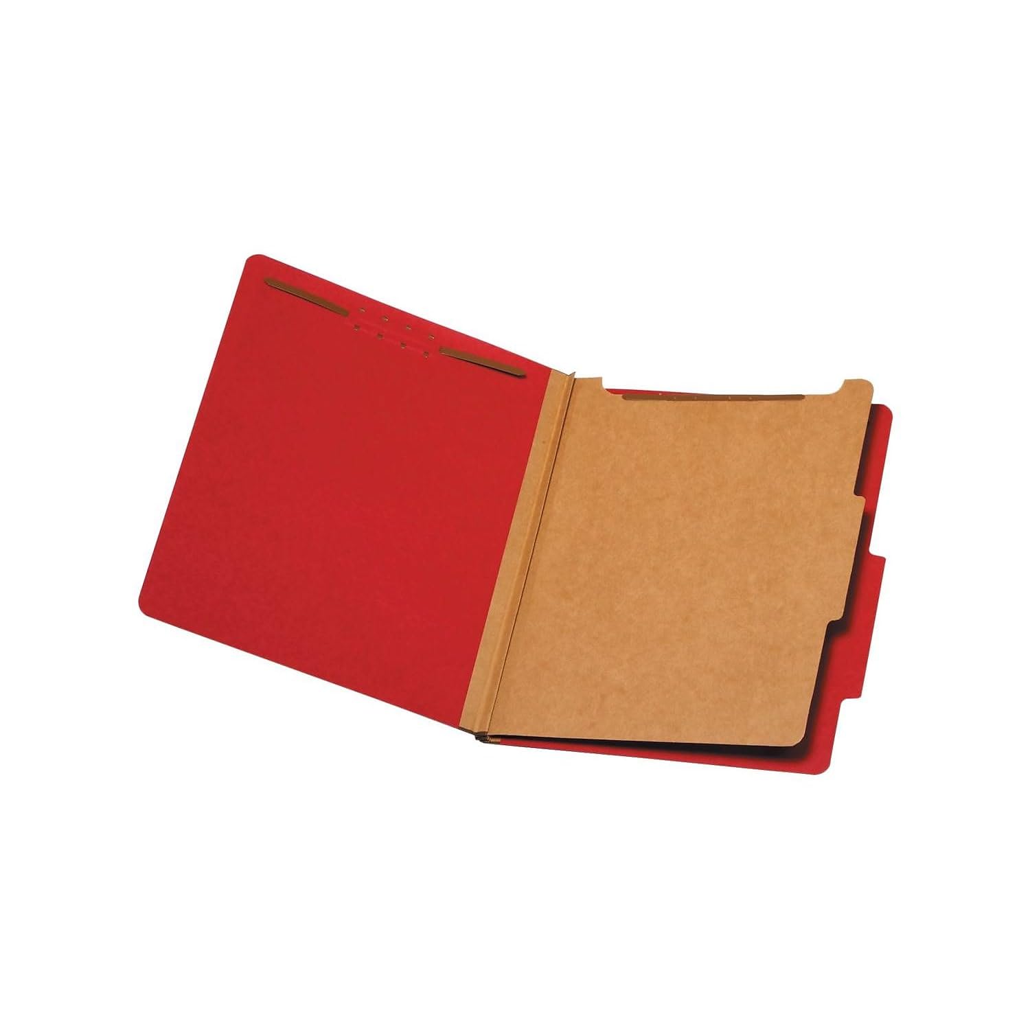 Pendaflex Classification Folders, Standard, 1 Divider, Embedded Fasteners, 2/5 Cut Tab, Bright Red, Letter, 10/Bx (23731)