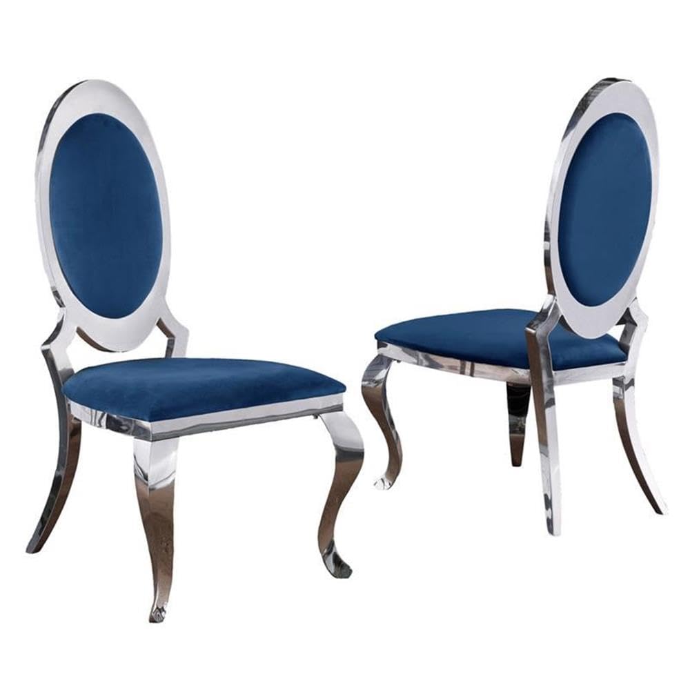 Best Quality Furniture Sc181 Dining Chairs, Navy Blue