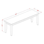 East West Furniture DUB-MAH-W Dudley Dining Table Bench with Wooden Seat, 51x15x17 Inch, Mahogany
