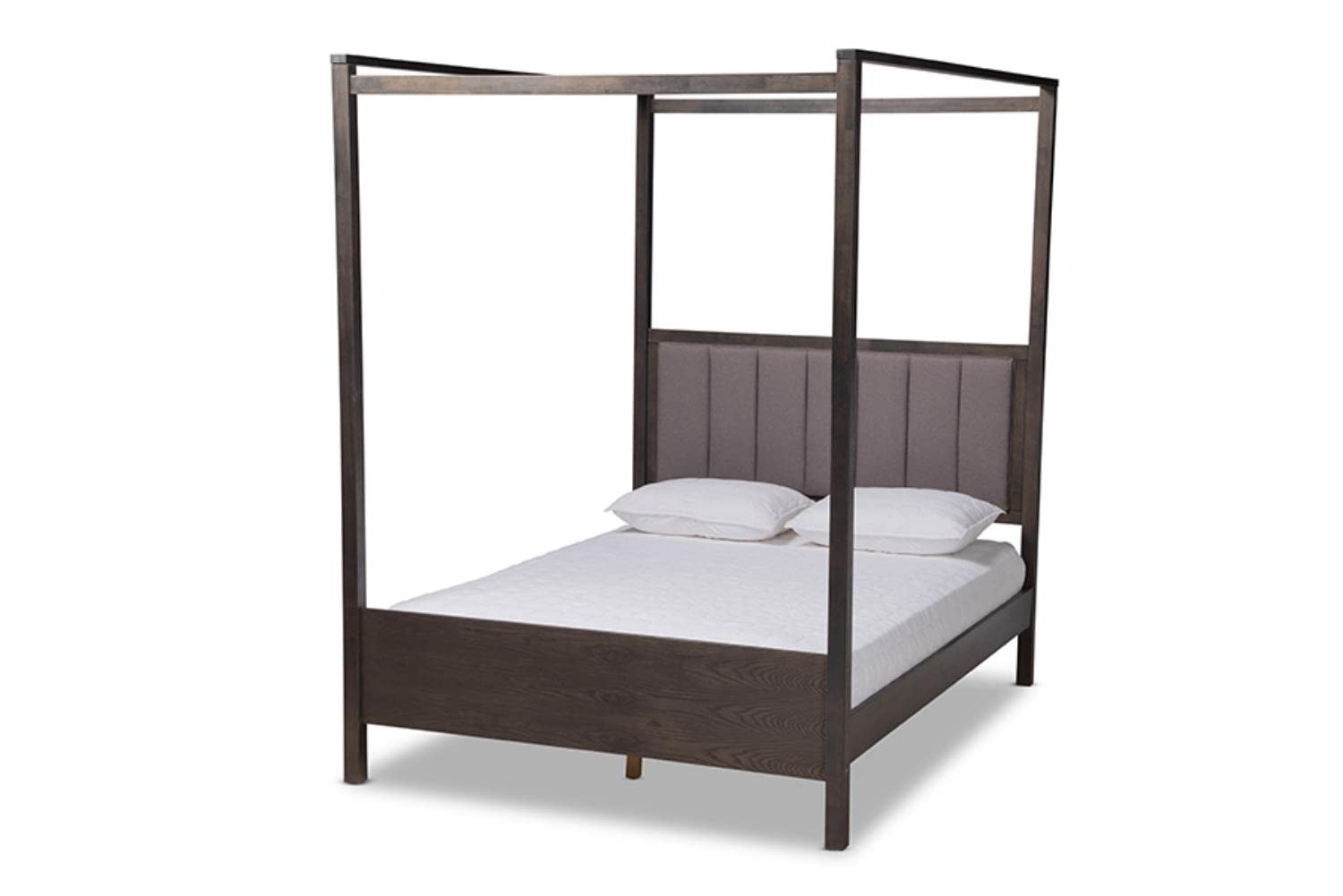 Baxton Studio Grey and Dark Greyish Oak King Bed MG0021-2-Gray/Green Gray-King