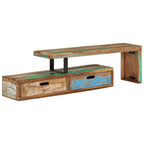 vidaXL TV Stand - Solid Reclaimed Wood/Retro Design/Spacious Storage/Brown / 44.1" x 11.8" x 15.7"